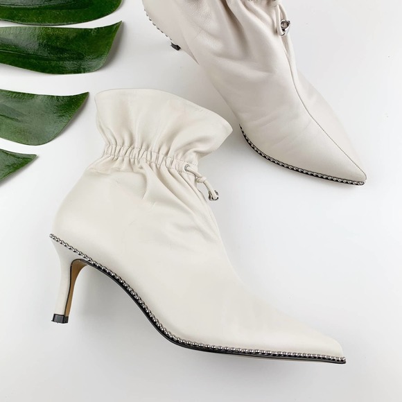 Coach Shoes - Coach Wynie Ankle Boots Booties White Leather Women’s 7.5